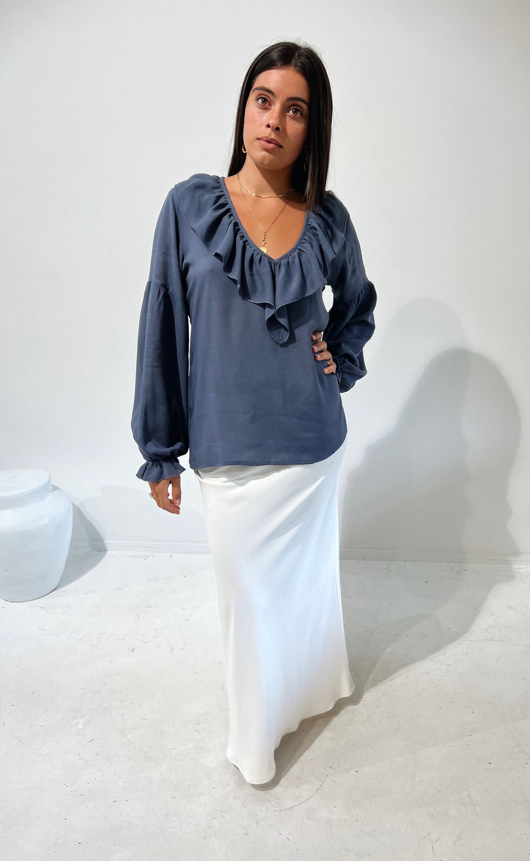 Bias Maxi Skirt Ivory