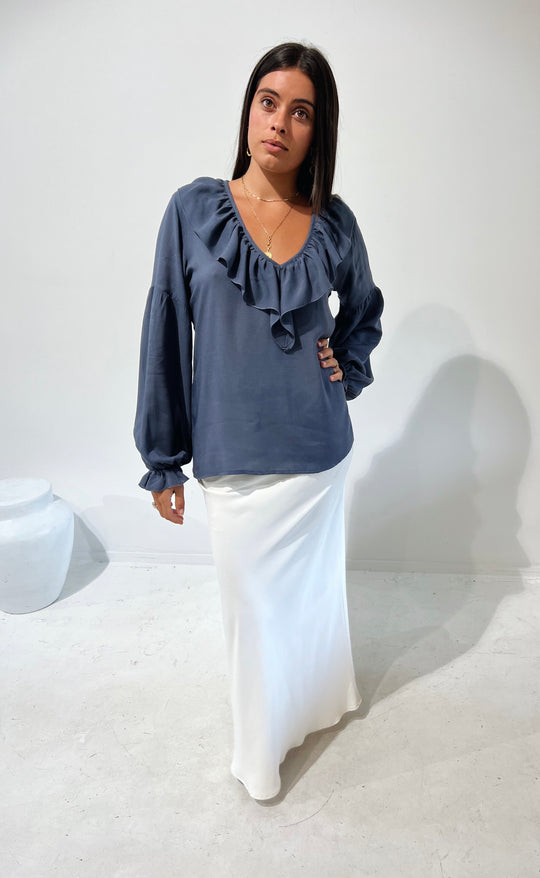 Bias Maxi Skirt Ivory