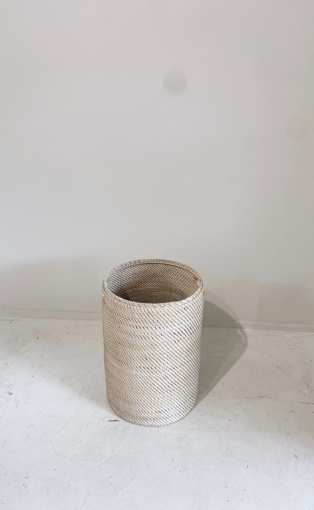 Whitewash Rattan Laundry Basket