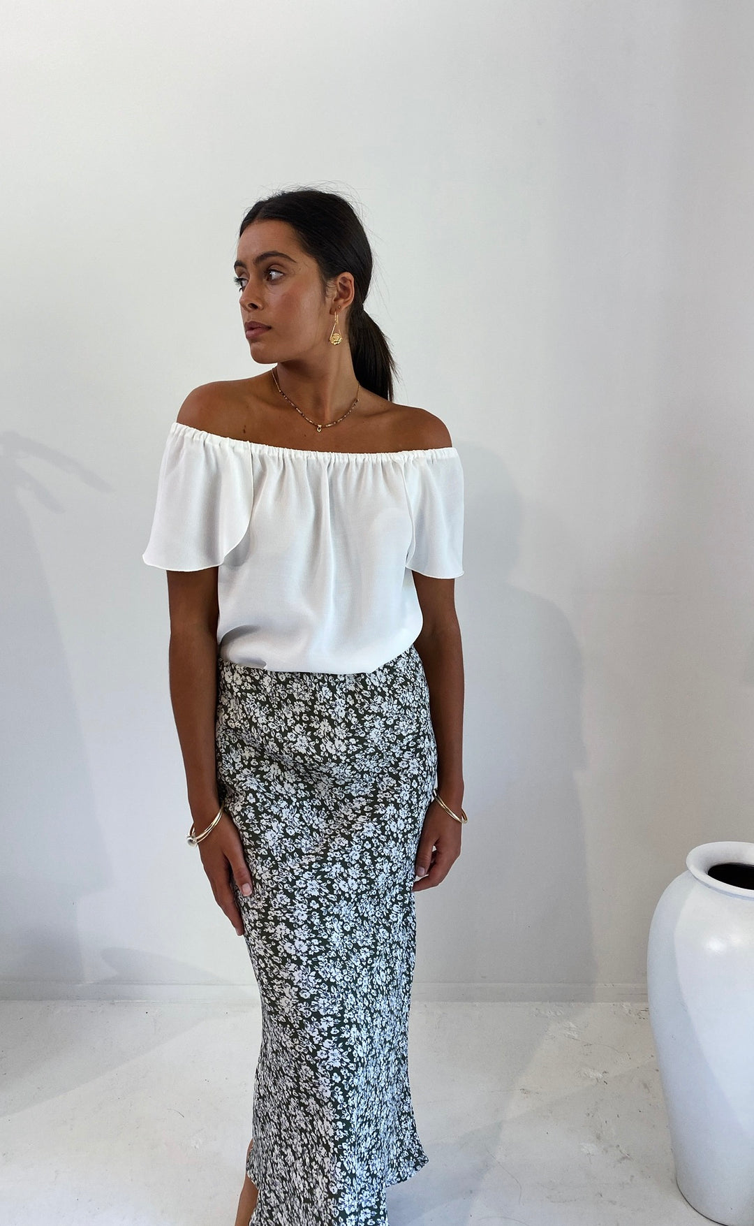 Elope Top Ivory Crepe