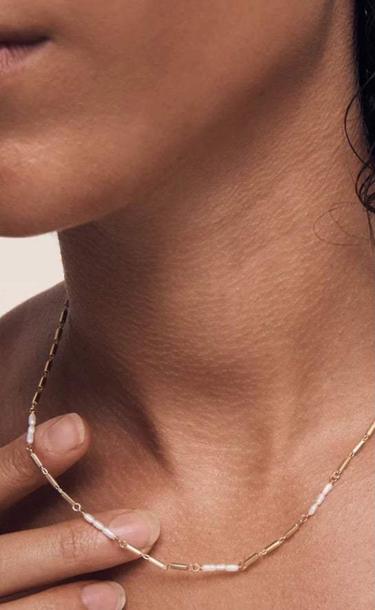 Riviera Necklace Pearl Gold Vermeil