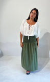 Temple Skirt Olive Cotton