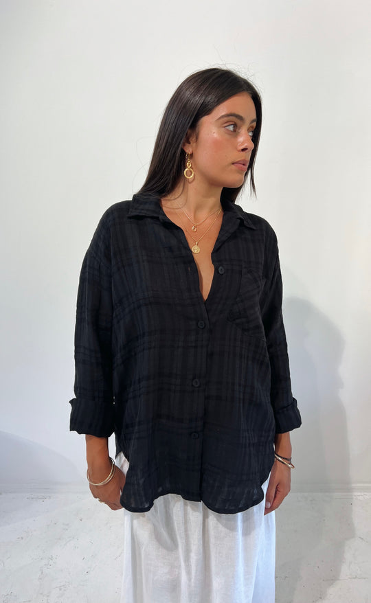 Honey Shirt Black Textured