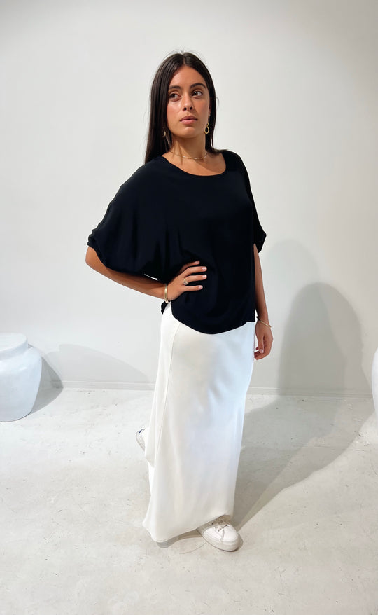 Bias Maxi Skirt Ivory