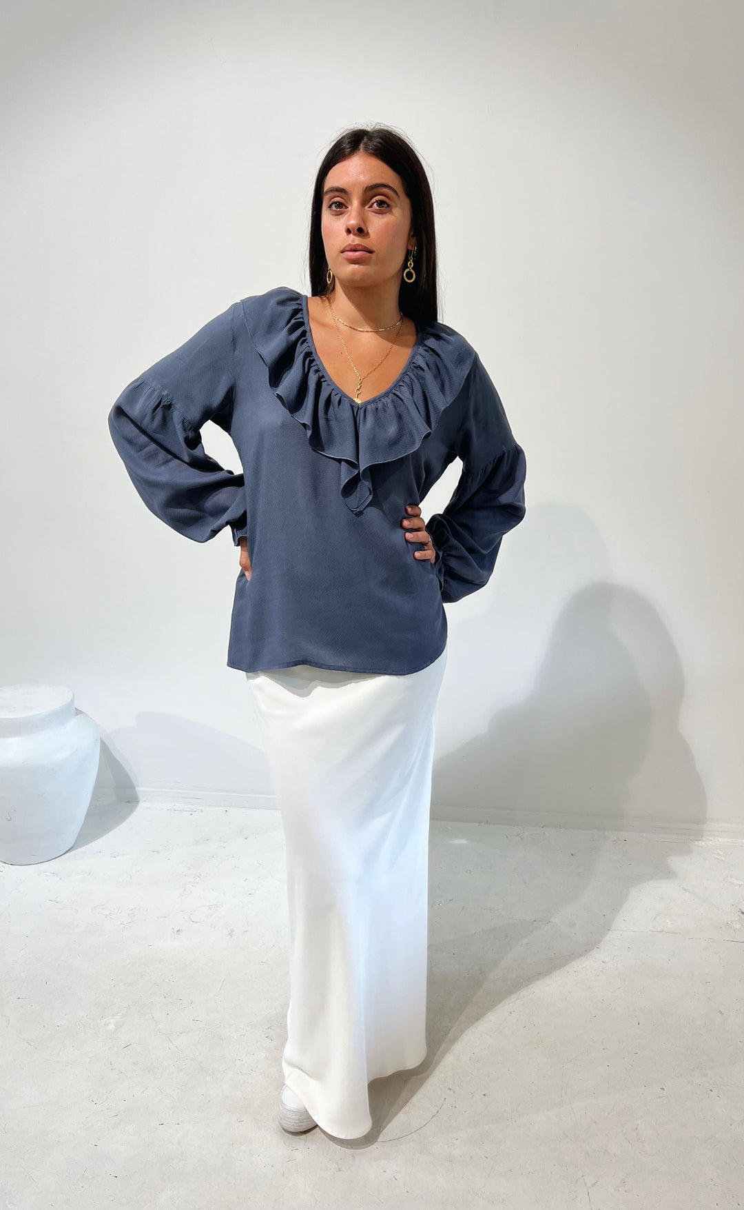 Bias Maxi Skirt Ivory