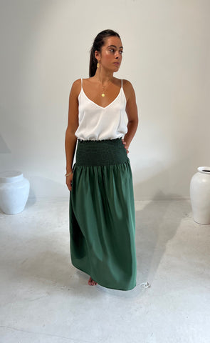 Temple Skirt Silk Green