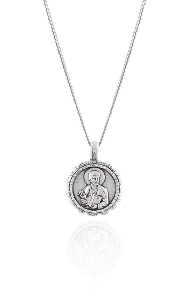 St Luke - Patron Saint Of Creativity & Artists Necklace - Silver 20"