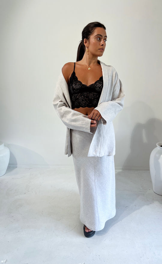 Bias Maxi Skirt Stone Hemp