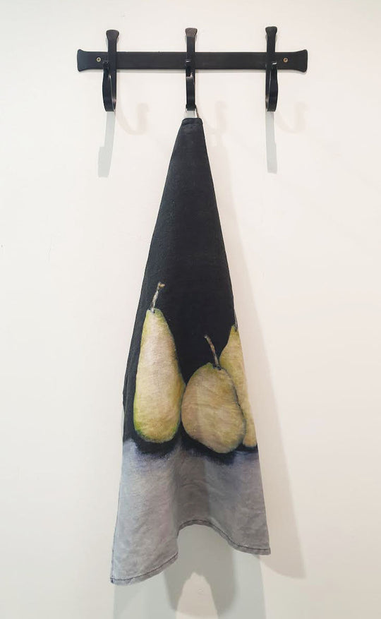 Linen Tea Towel Midnight Pears