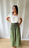 Temple Skirt Olive Cotton